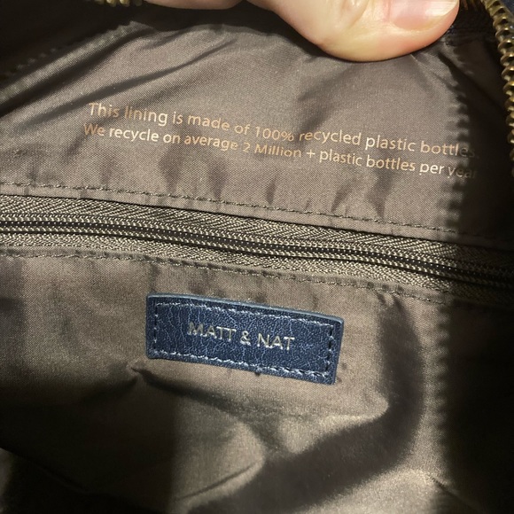 Matt&Nat purse/wristlt vegan leather lovely washed blue/navy color new condition - Picture 9 of 9